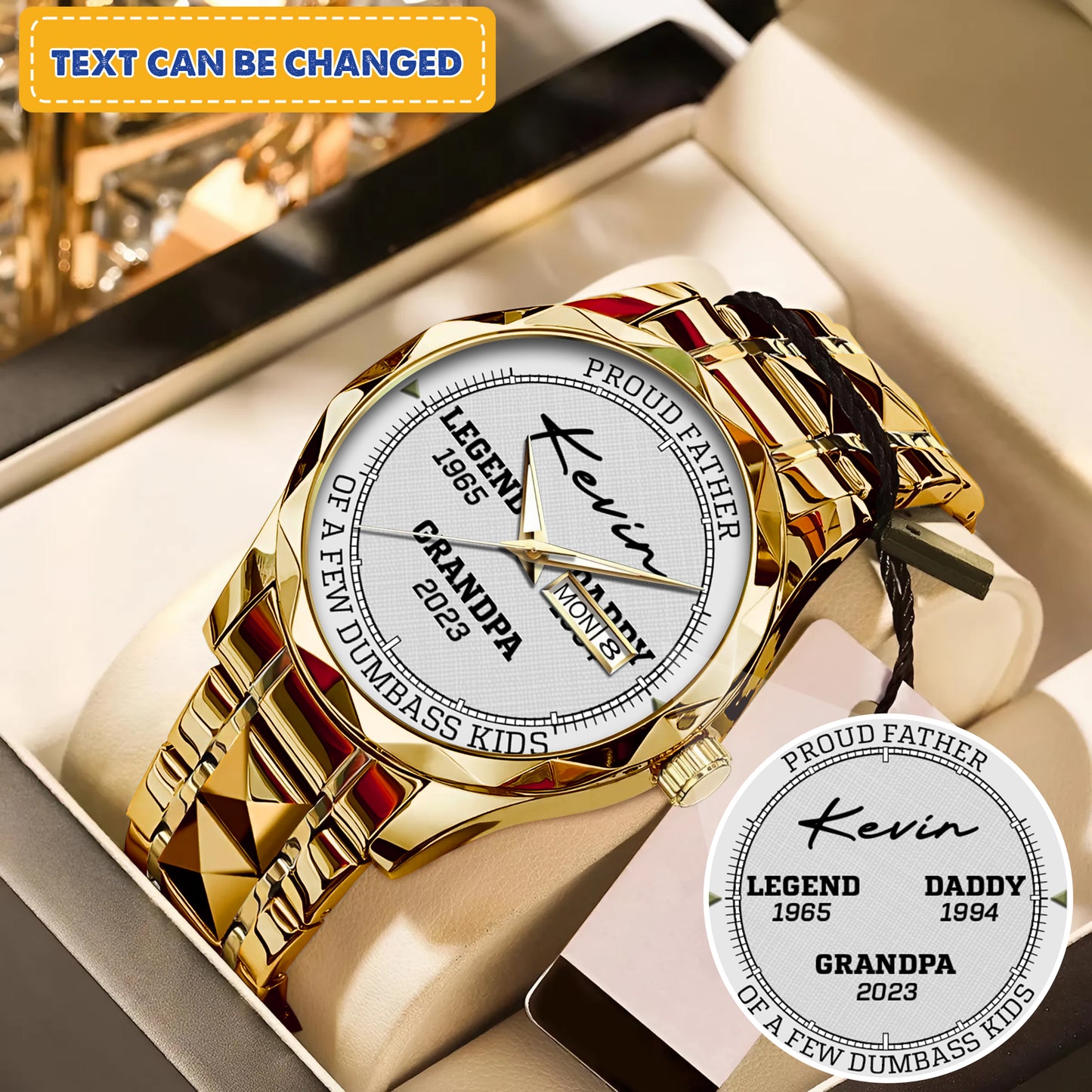 Personalized Legend Since - Custom Stainnless Steal Black Metal Father Watch