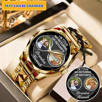 Father's Gift For Daddy Family Personalized Photo Watch