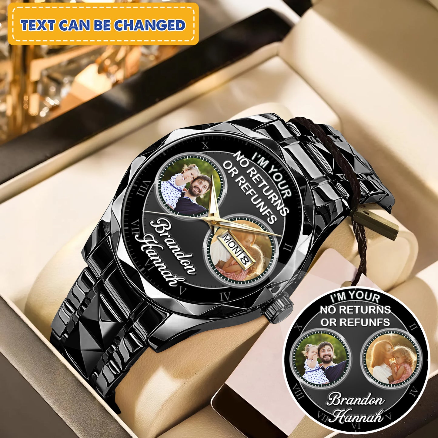 Father's Gift For Daddy Family Personalized Photo Watch