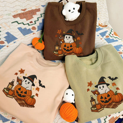 Halloween Personalized Embroidered Ghost Hoodie Sweatshirt T-Shirt
