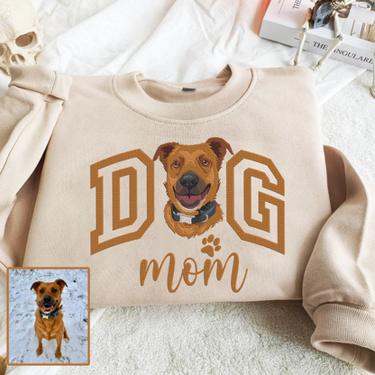 Embroidered Dog Cat Mom Hoodie Sweatshirt T-Shirt