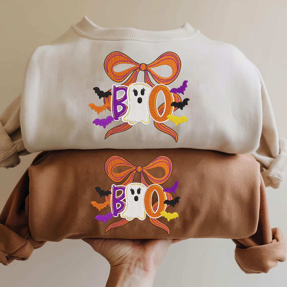 Halloween Personalized Embroidered Spooky Cute "Boo" Hoodie Sweatshirt T-Shirt