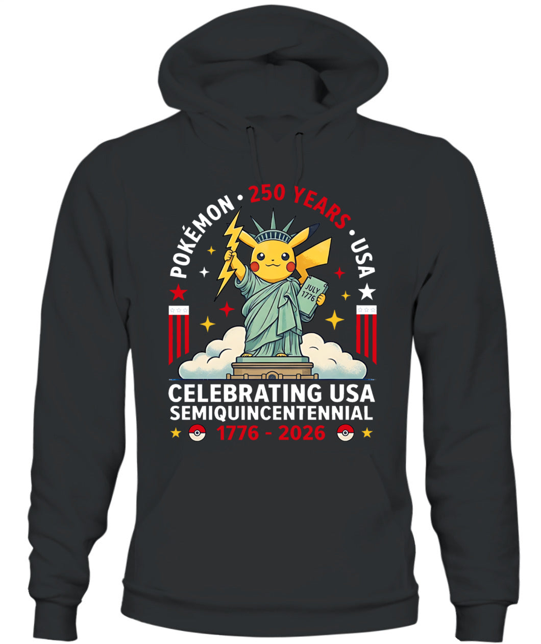 PKM 250 Years USA 1776–2026 Patriotic Printed Graphic Hoodie Sweatshirt T-Shirt