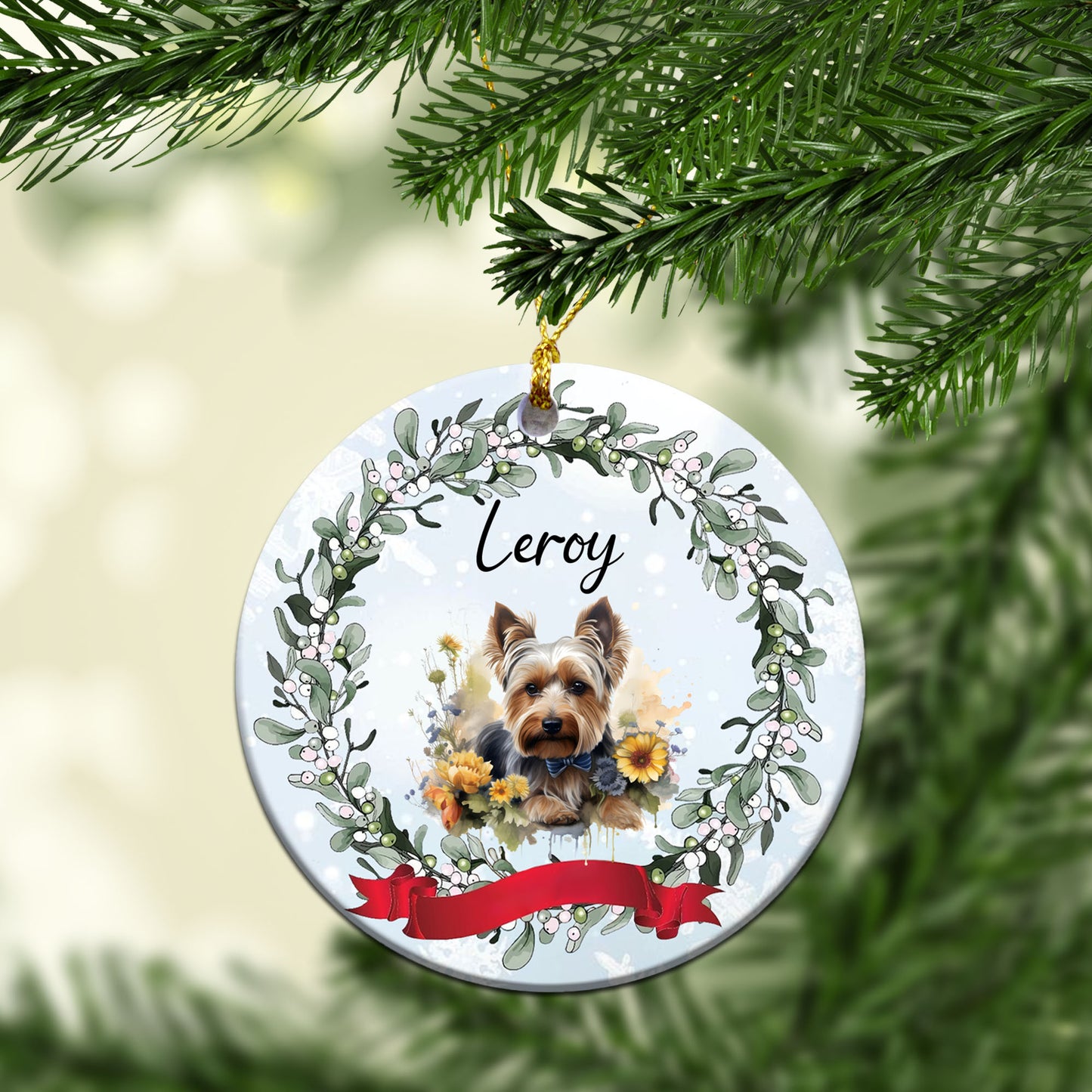 Personalized Pet flower Custom Ceramic Ornament