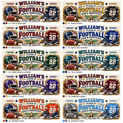 Personalized Football Storage Basket, Custom Name and Jersey Number, Vintage Sports Decor, Player Gift