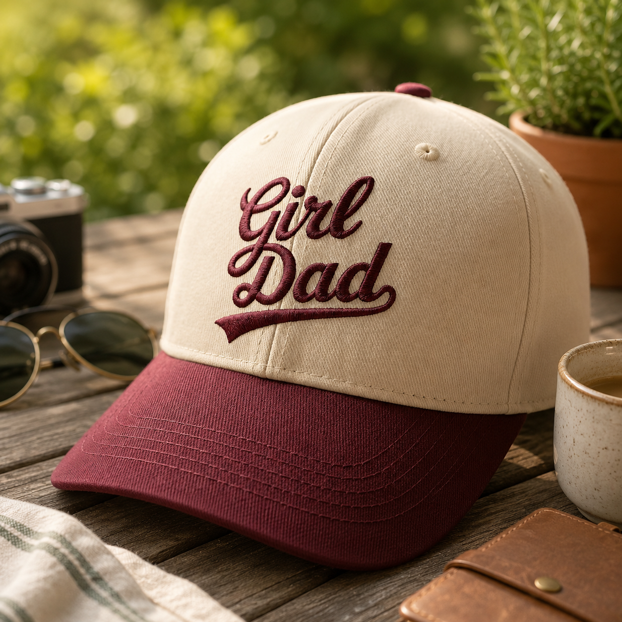 Embroidered Girl Dad Two Tone Hat, Father's Day Gift Cap, Custom Dad Trucker Hat, Baseball Cap For Dad, Gift For New Dad