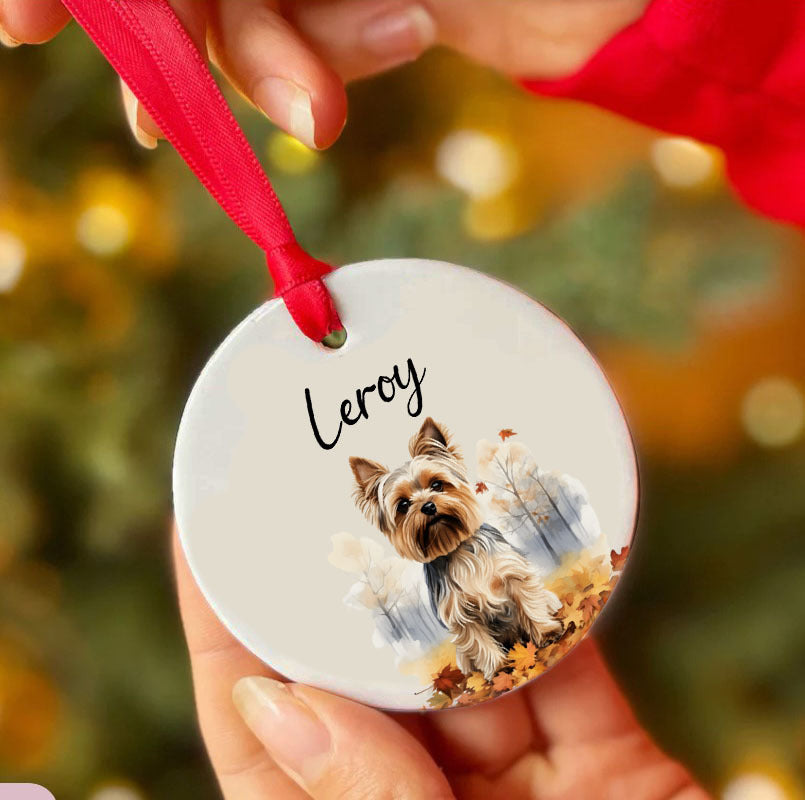 Personalized Pet Autum Custom Ceramic Ornament