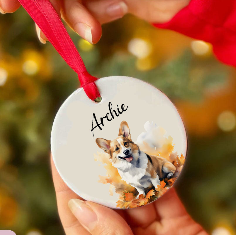 Personalized Pet Autum Custom Ceramic Ornament