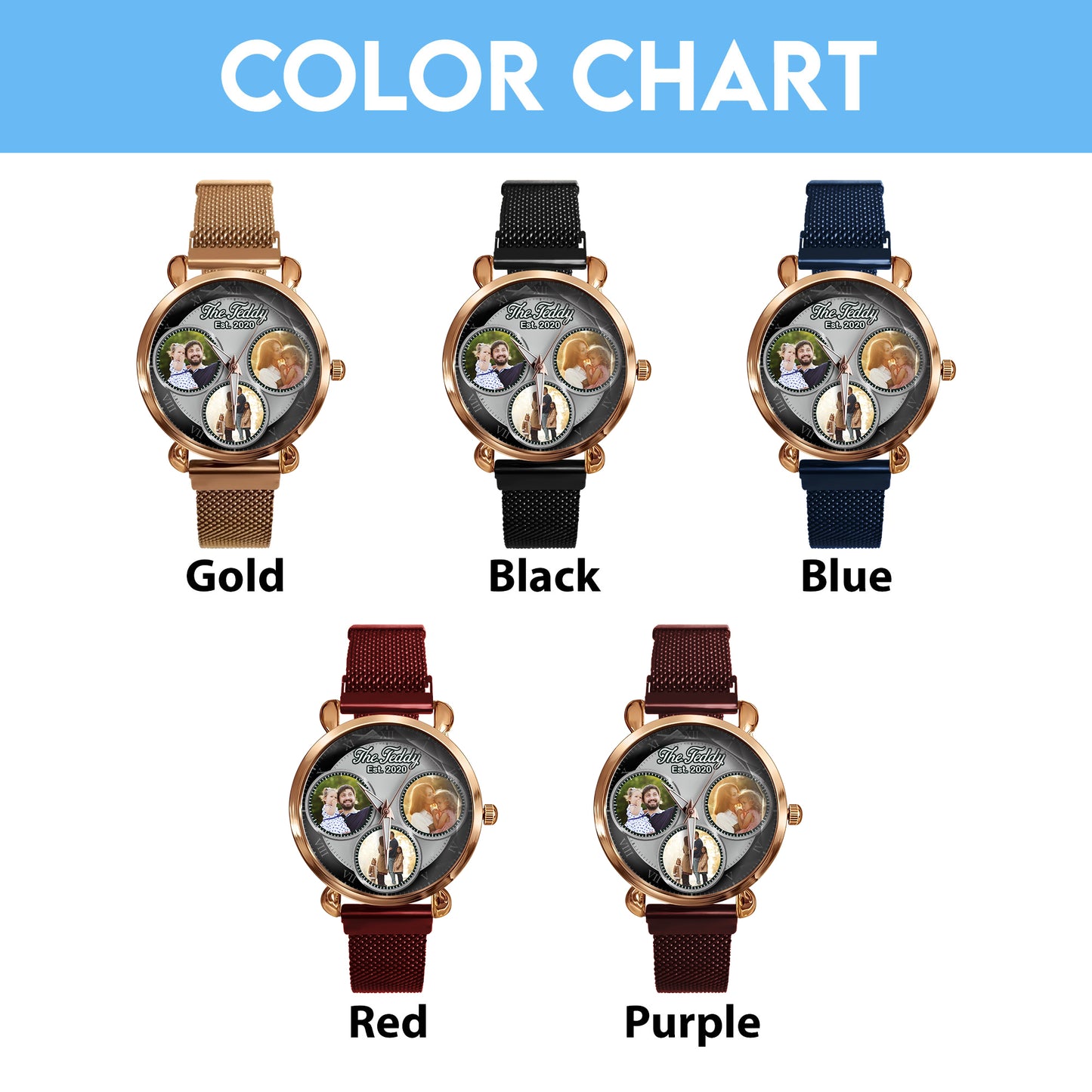 The Daddy Family Photos Mesh Strap Quartz Watch