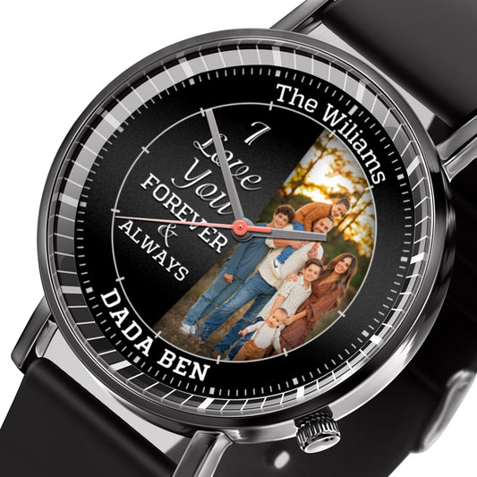 Personalized Family Photo I Love You Forever & Always Watch Mother's Day Gift For Mom