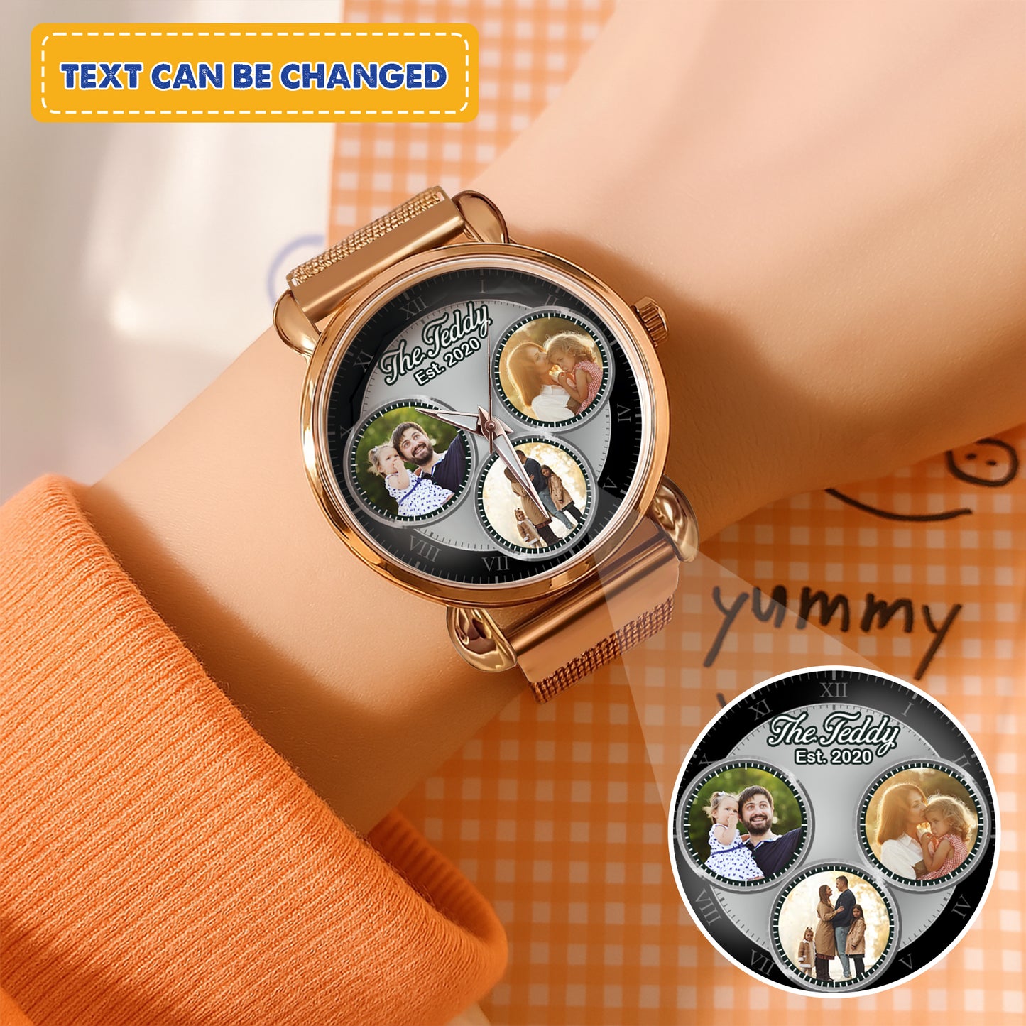 The Daddy Family Photos Mesh Strap Quartz Watch