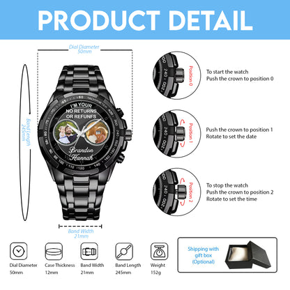 Father's Gift For Daddy Family Personalized Photo Watch