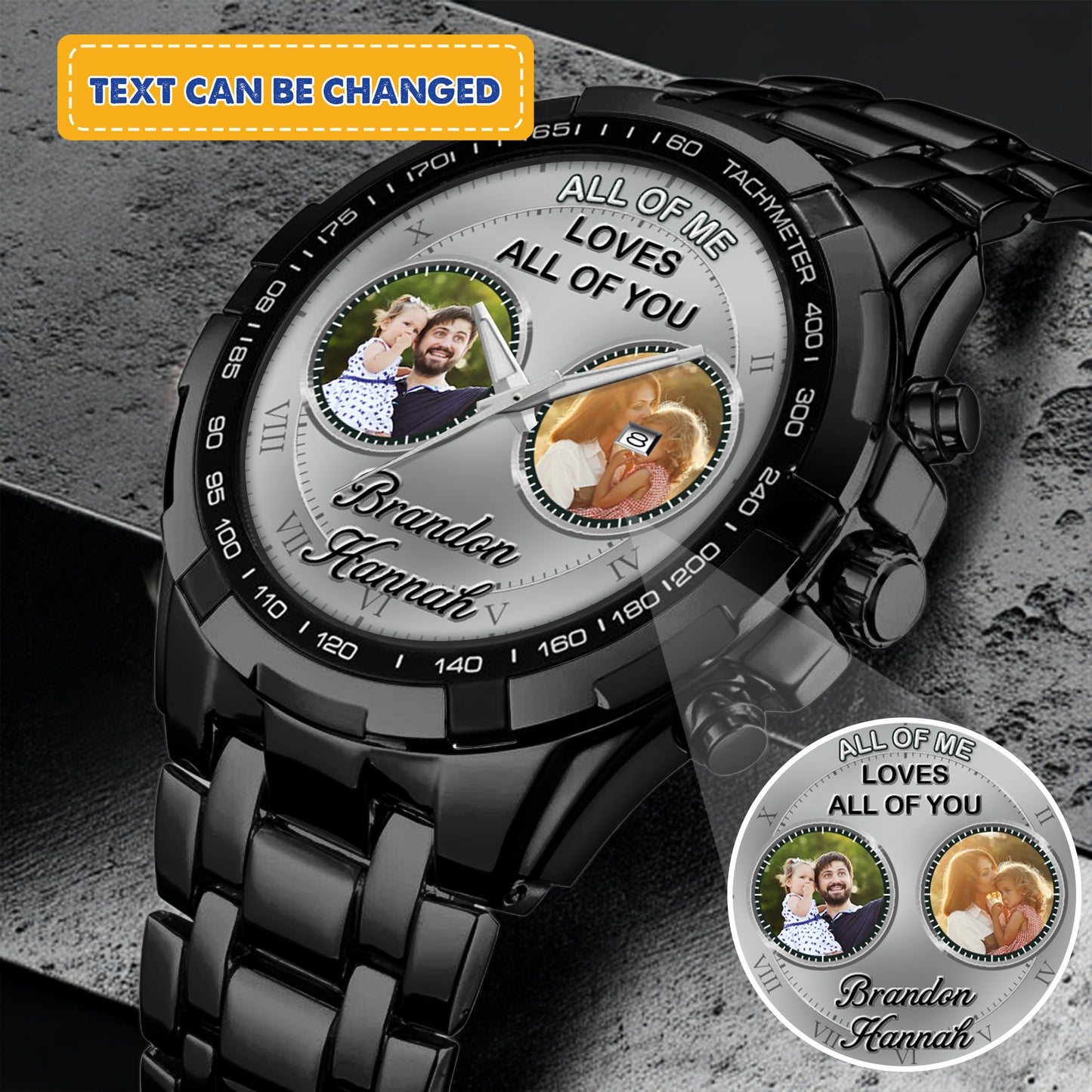 Father's Gift For Daddy Family Personalized Photo Watch