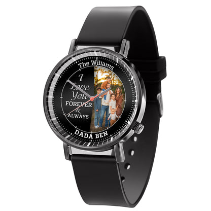 Personalized Family Photo I Love You Forever & Always Watch Mother's Day Gift For Mom