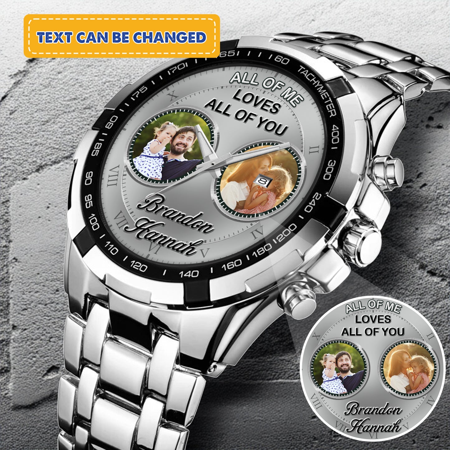 Father's Gift For Daddy Family Personalized Photo Watch
