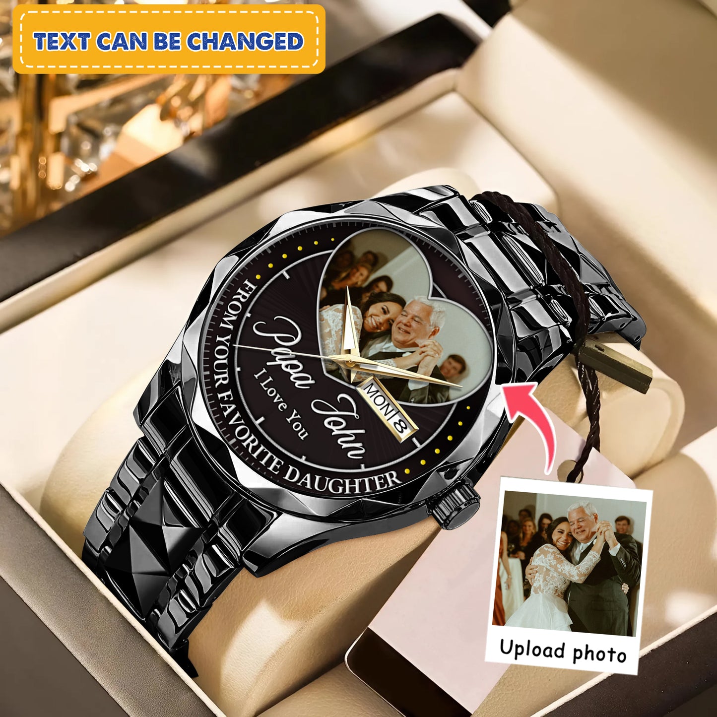 Heart Frame Photo Upload - Family Custom Stainless Steel Metal Watch