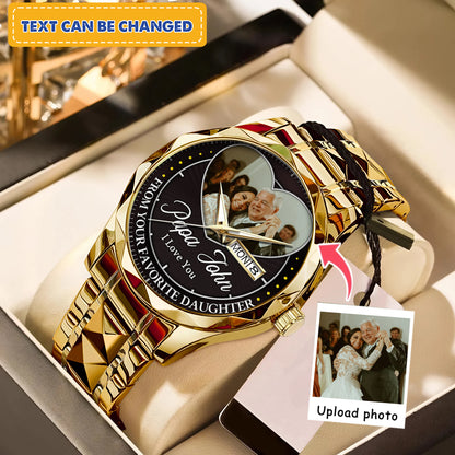 Heart Frame Photo Upload - Family Custom Stainless Steel Metal Watch