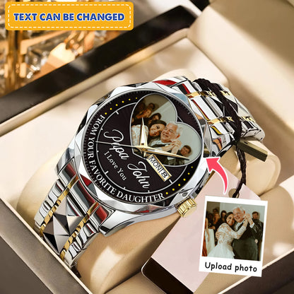 Heart Frame Photo Upload - Family Custom Stainless Steel Metal Watch