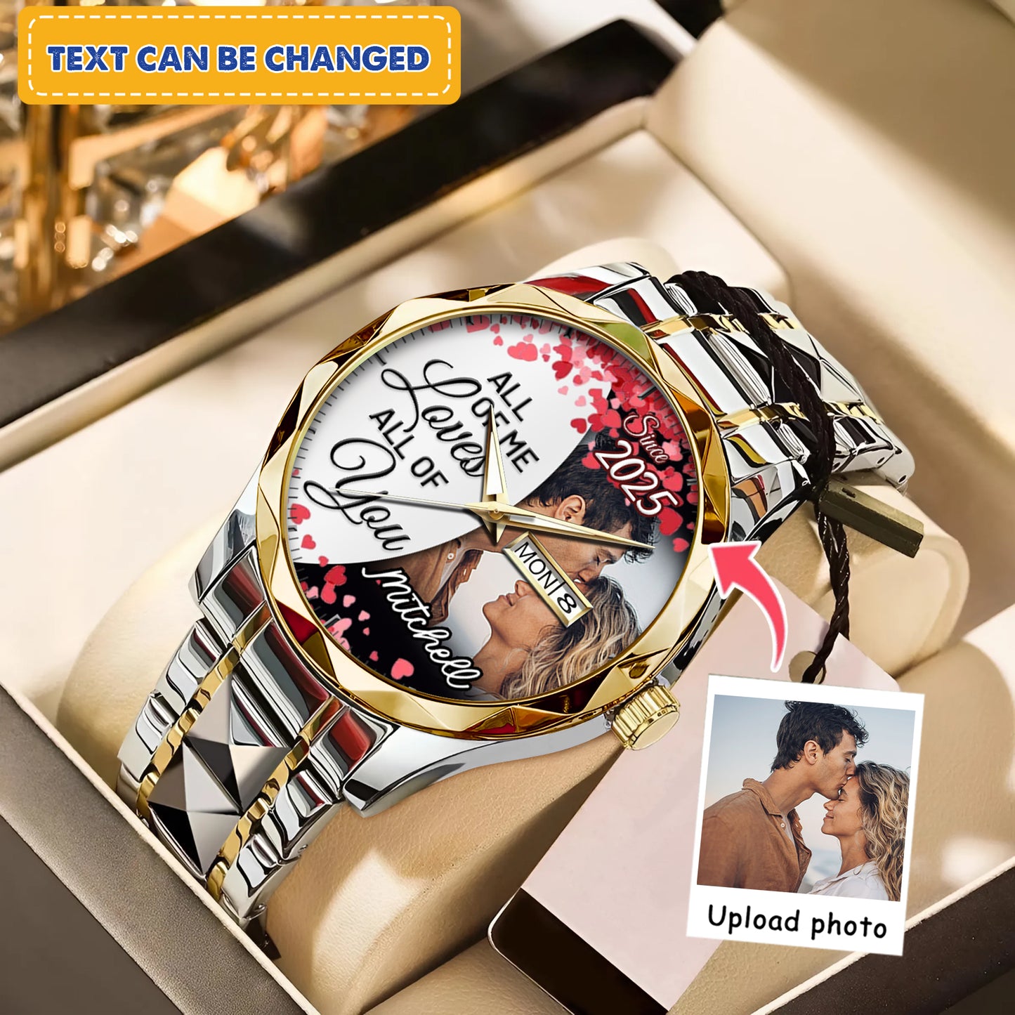 Personalized Love Blooms Photo Keepsake Memory Watches