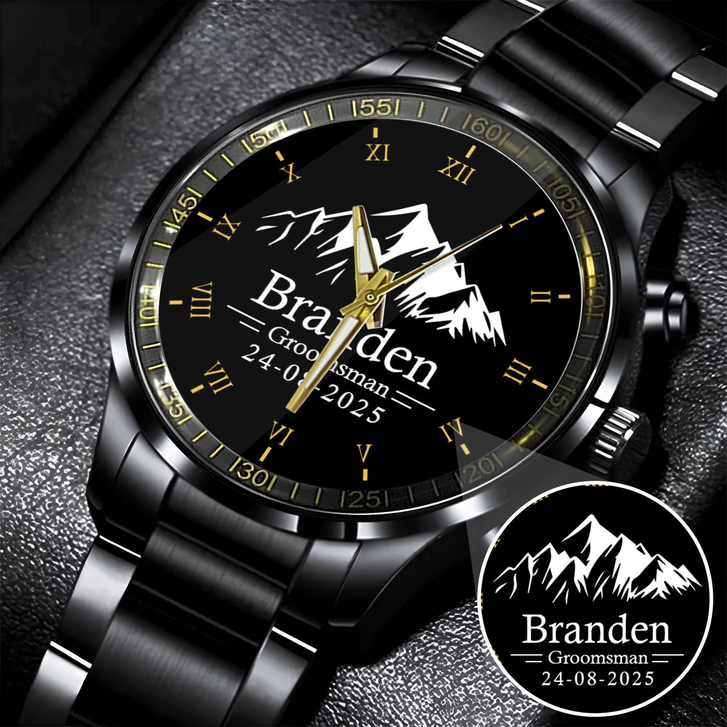 Personalized Groomsman Silver Mountain Limited Edition Watch Gift For Him