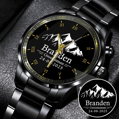 Personalized Groomsman Silver Mountain Limited Edition Watch Gift For Him