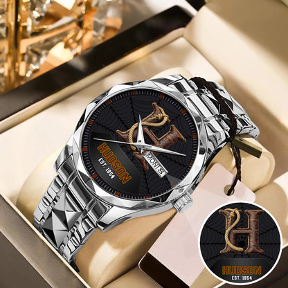 Personalized Western Letter Name Quartz Watch Father's Day Gift For Him