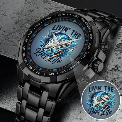 Fishing Personalized Living The Reel Live Quartz Watch Father's Day Gift For Him