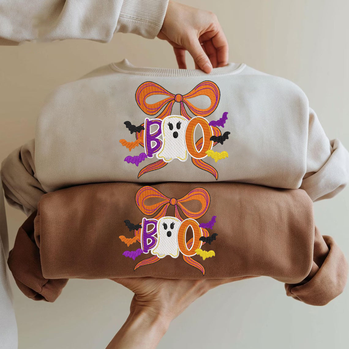 Halloween Personalized Embroidered Spooky Cute "Boo" Hoodie Sweatshirt T-Shirt