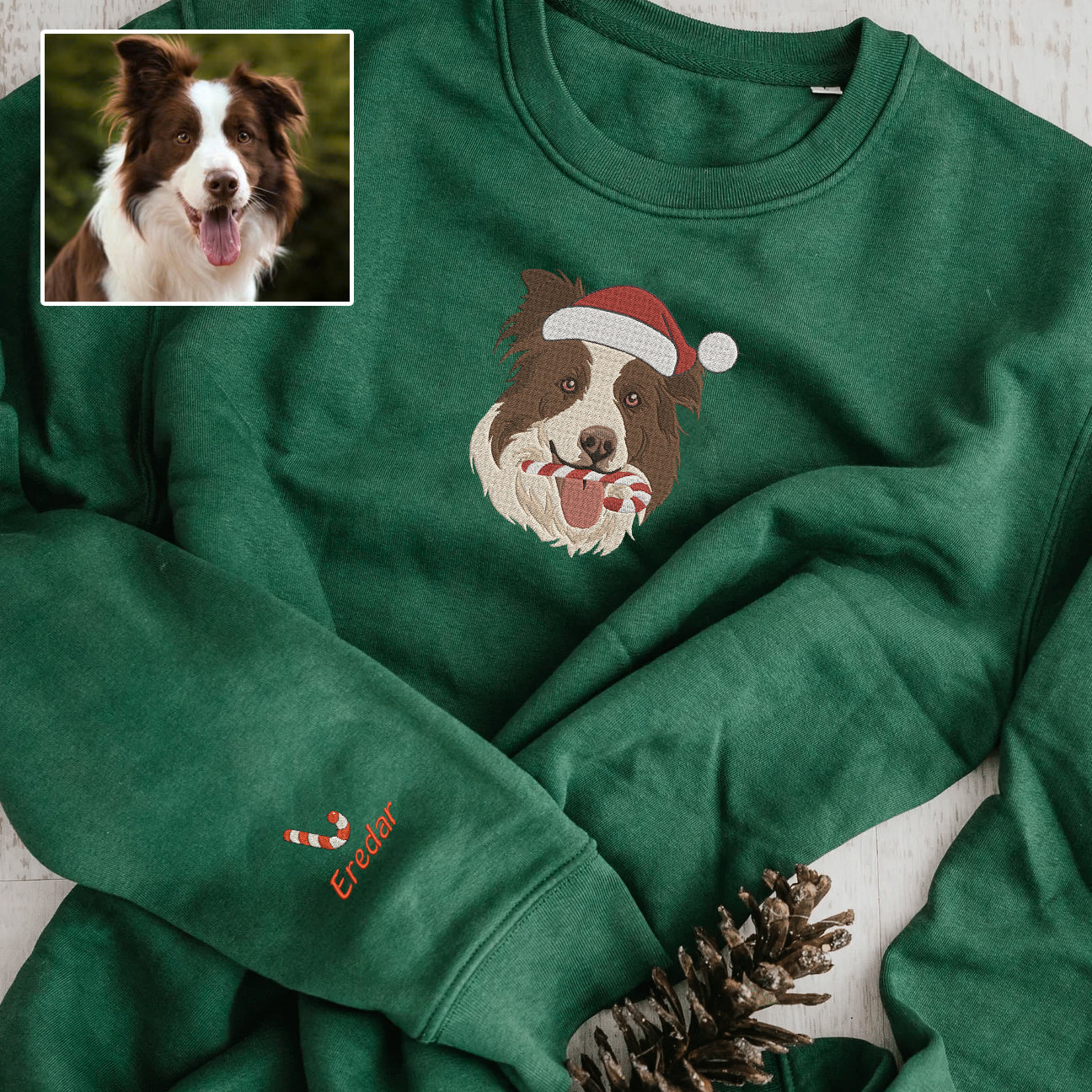 Christmas Embroidered Pet Dog Cat Hoodie Sweatshirt T-Shirt