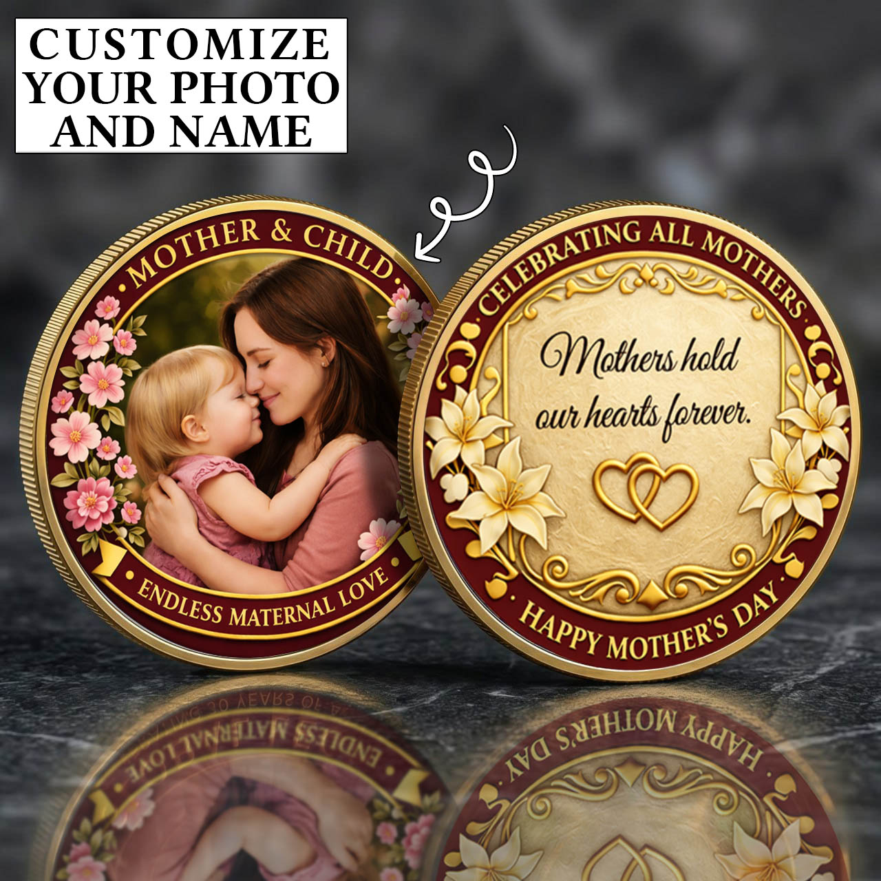 Mother's Day Mother & Child Printed Commemorative Coin
