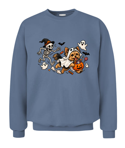 Halloween Custom Dog Breed & Skeleton Printed Graphic Sweatshirt T-Shirt