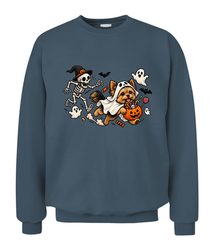 Halloween Custom Dog Breed & Skeleton Printed Graphic Sweatshirt T-Shirt