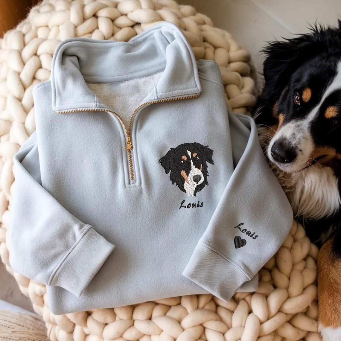 Personalized Embroidered Pet Photo Hoodie Sweatshirt T-Shirt