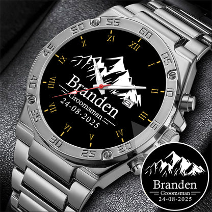Personalized Groomsman Silver Mountain Limited Edition Watch Gift For Him