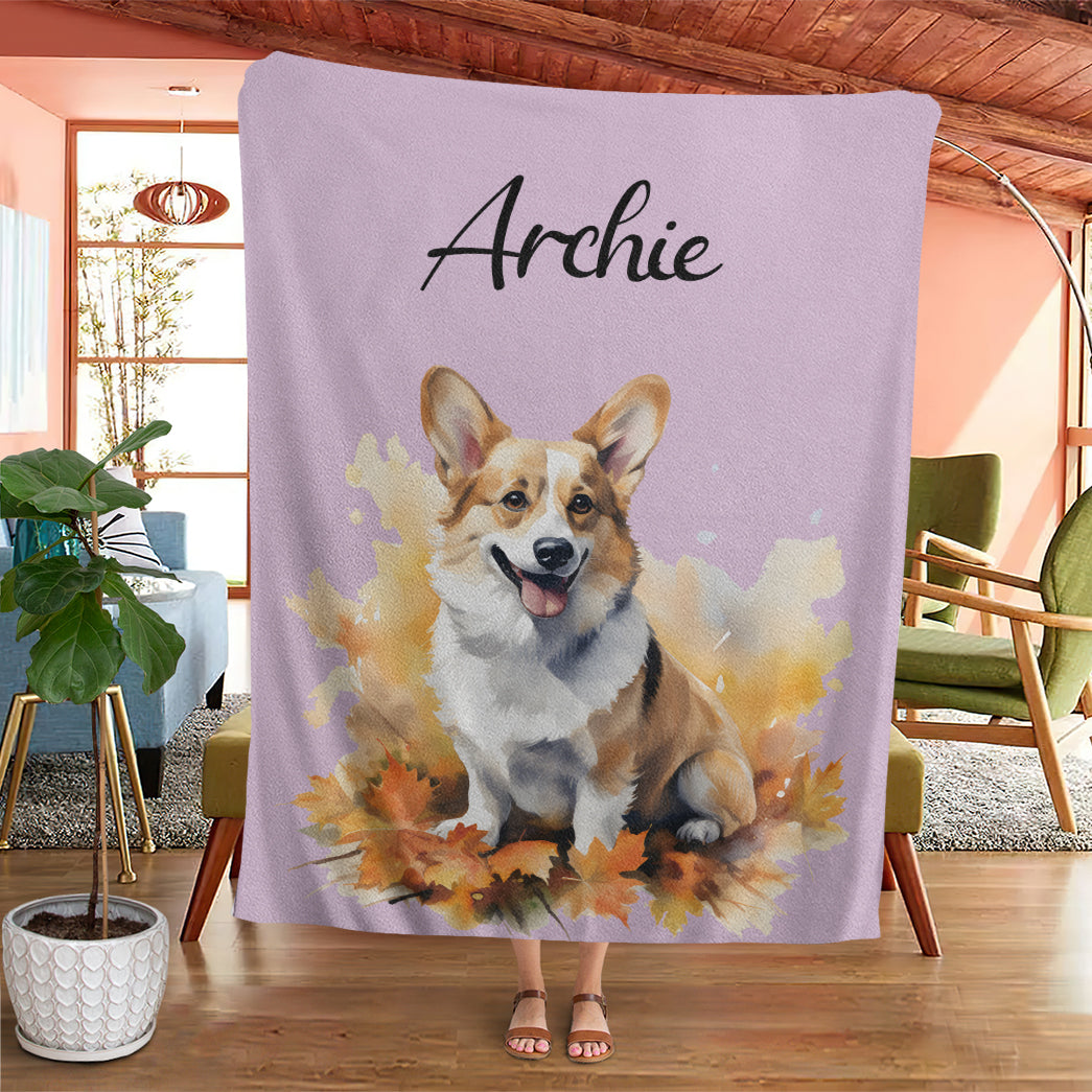 Personalized Pet Autumn Christmas Soft Blanket