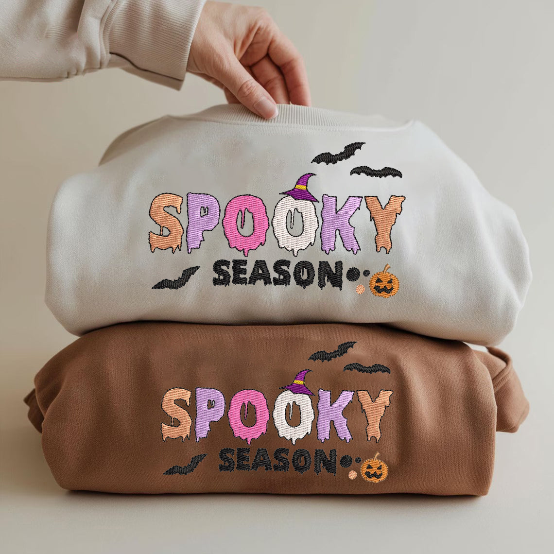 Halloween Personalized Embroidered Spooky Season Hoodie Sweatshirt T-Shirt