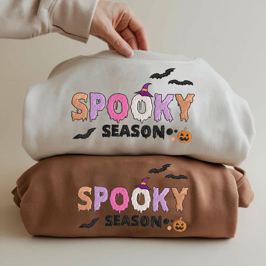 Halloween Personalized Embroidered Spooky Season Hoodie Sweatshirt T-Shirt