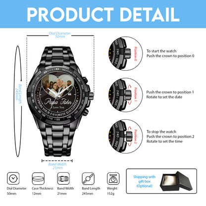 Heart Frame Photo Upload - Family Custom Stainless Steel Metal Watch