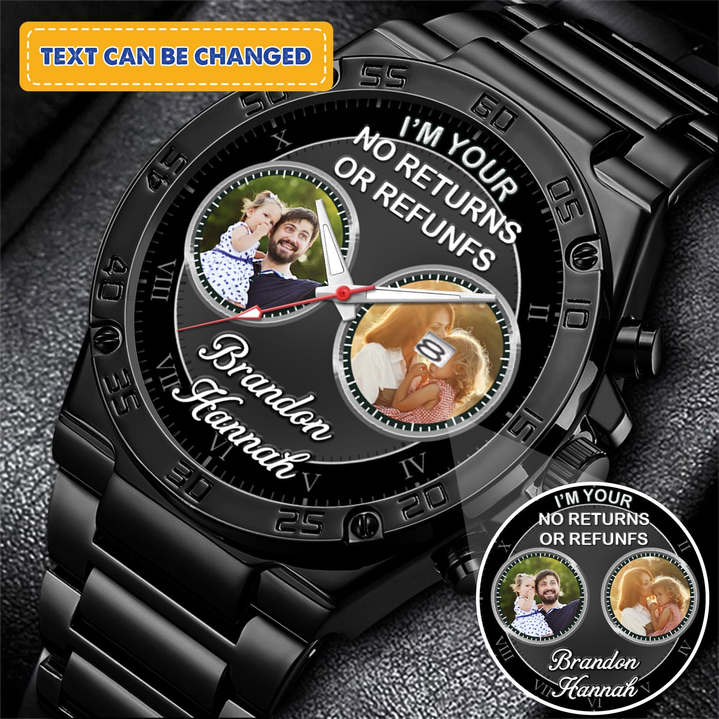 Father's Gift For Daddy Family Personalized Photo Watch