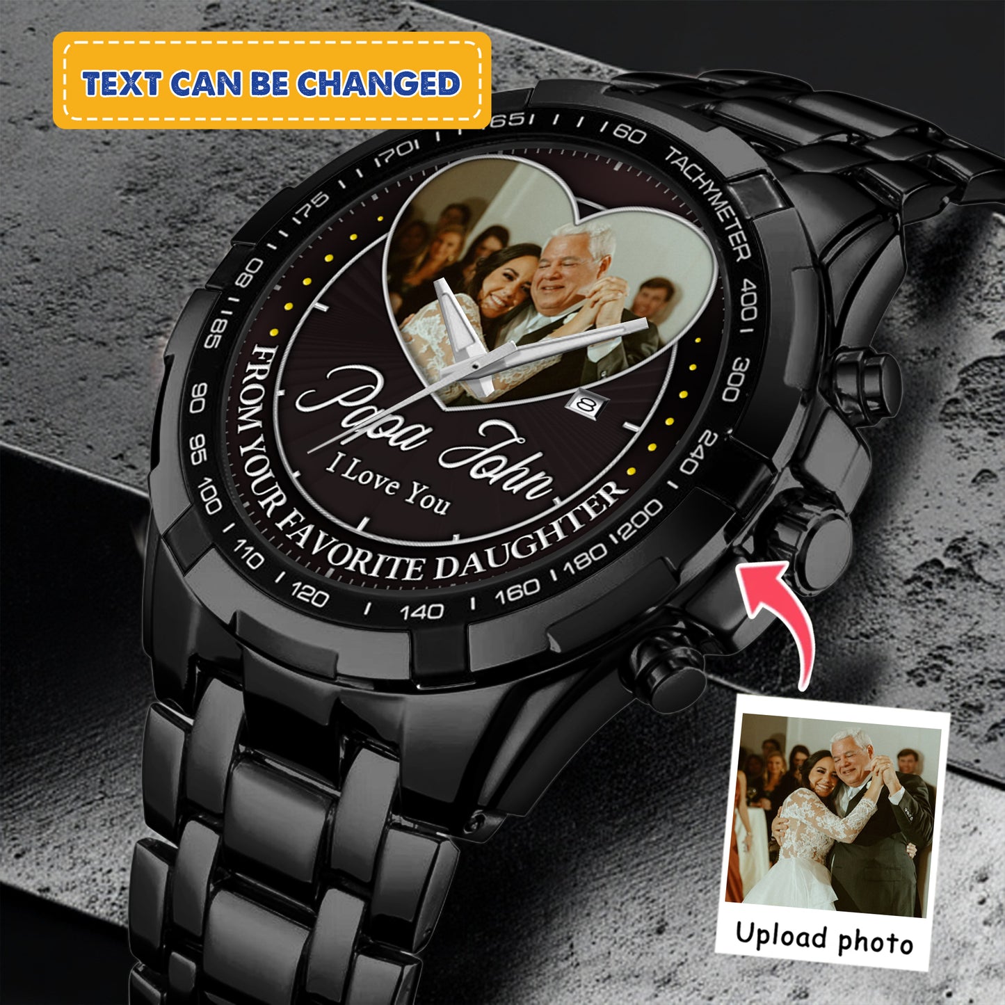 Heart Frame Photo Upload - Family Custom Stainless Steel Metal Watch