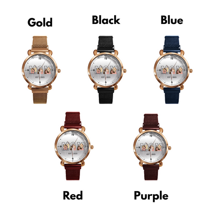 Mother's Day Gift For Mom Personalized Photos Mesh Strap Quartz Watch