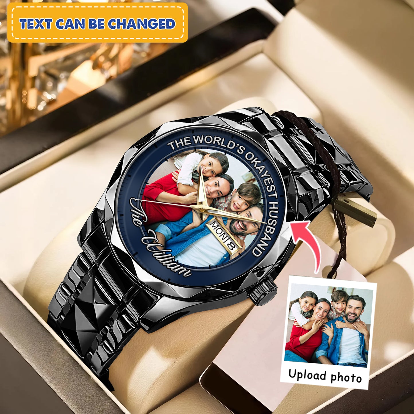 The World's Okayest Husband Personalized Photo Watch