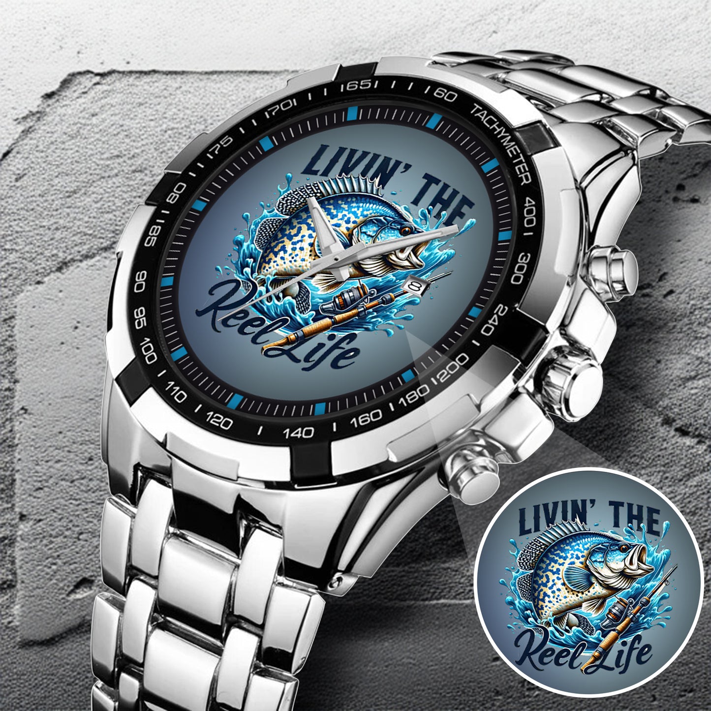 Fishing Personalized Living The Reel Live Quartz Watch Father's Day Gift For Him