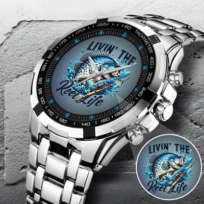 Fishing Personalized Living The Reel Live Quartz Watch Father's Day Gift For Him
