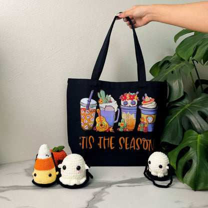 Tis The Season Halloween Tote Bag, Trick or Treat Totes, Halloween Bags, Spooky Season