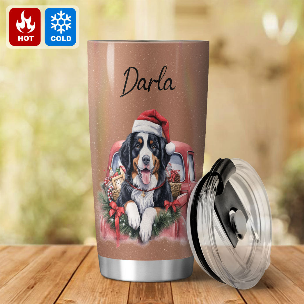 Personalized Dog Car Christmas Tumbler