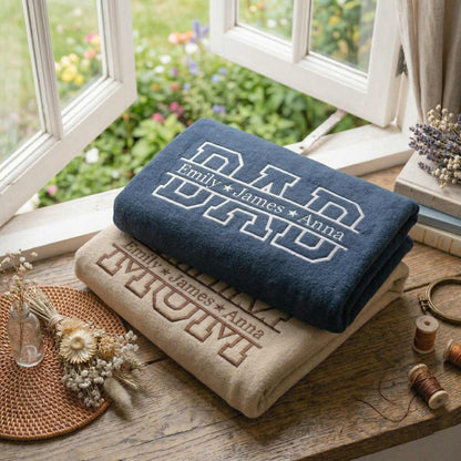 Embroidered Custom Text With Kid's Names On Sleeve Hoodie Sweatshirt T-Shirt, Mother's Day Father's Day Gift