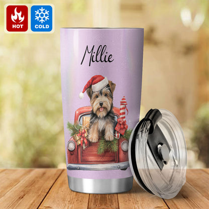 Personalized Dog Car Christmas Tumbler