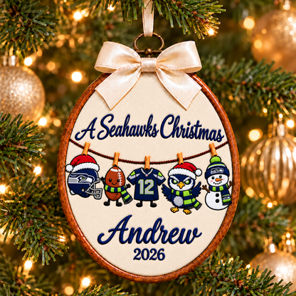 Personalized Football Team Custom Name Christmas Hoop