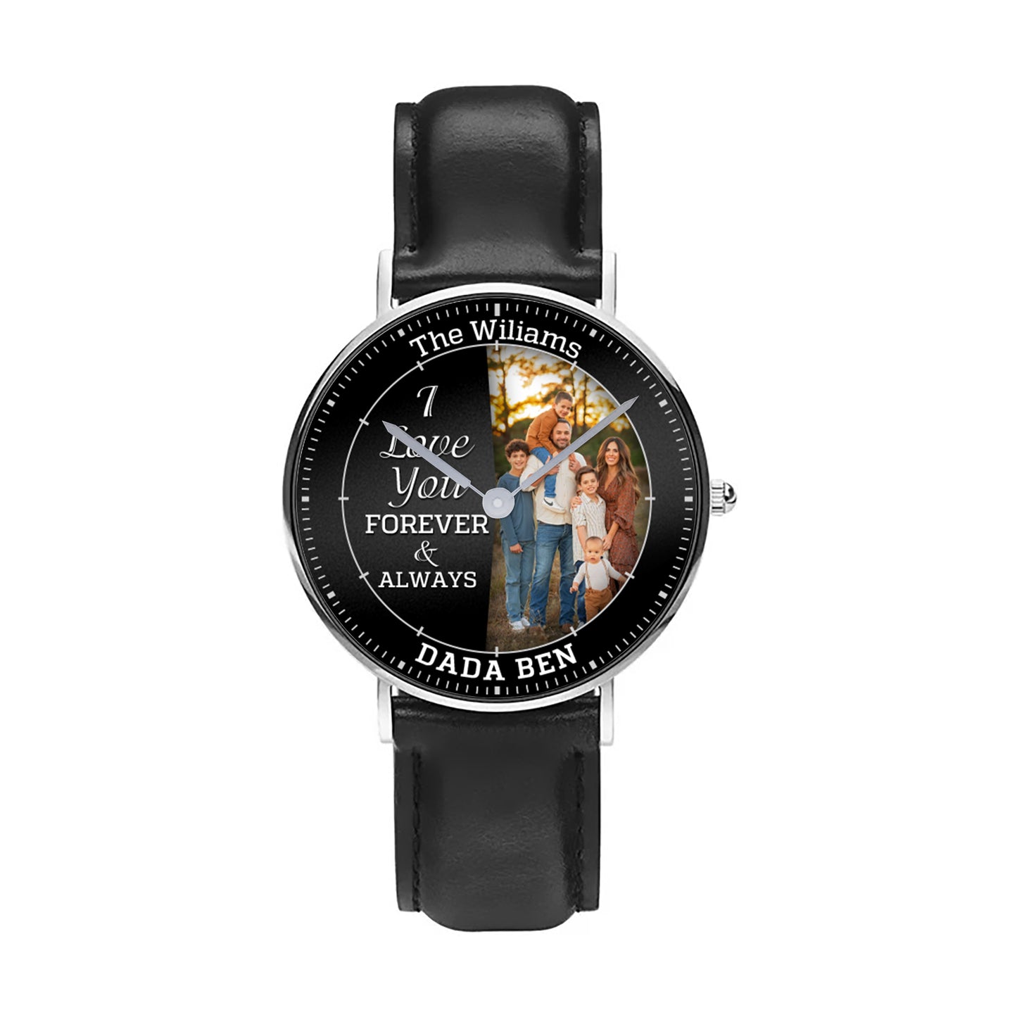 Personalized Family Photo I Love You Forever & Always Watch Mother's Day Gift For Mom